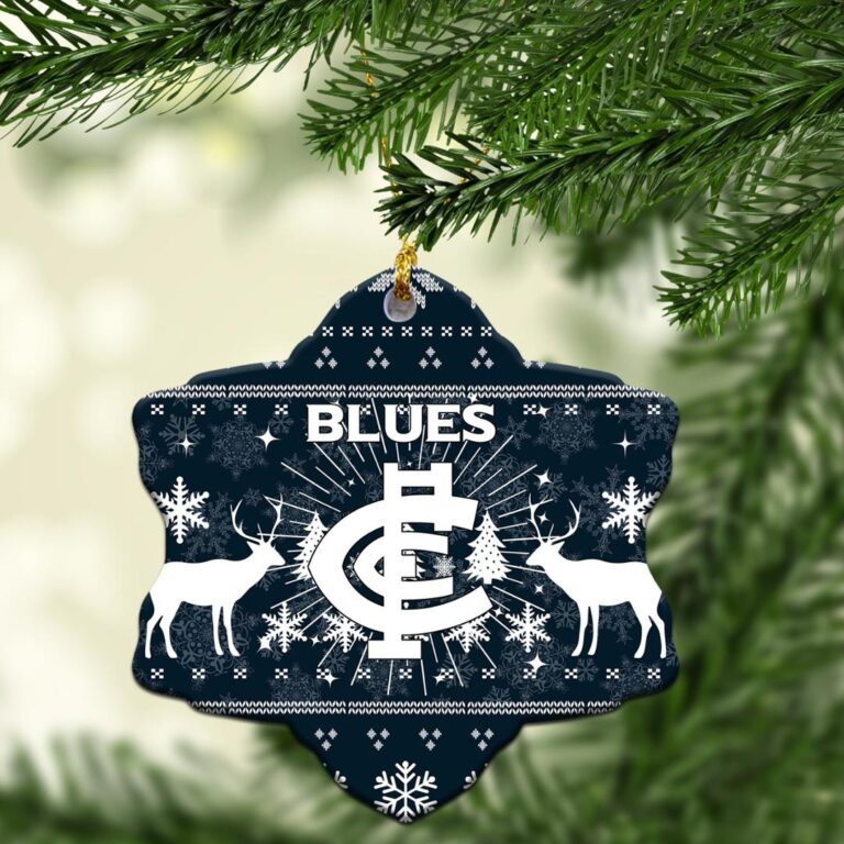 AFL Carlton Blues Christmas Ornament - Christmas Ugly Style