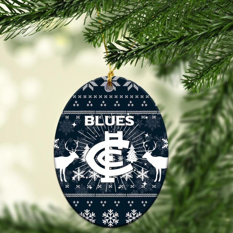AFL Carlton Blues Christmas Ornament - Christmas Ugly Style