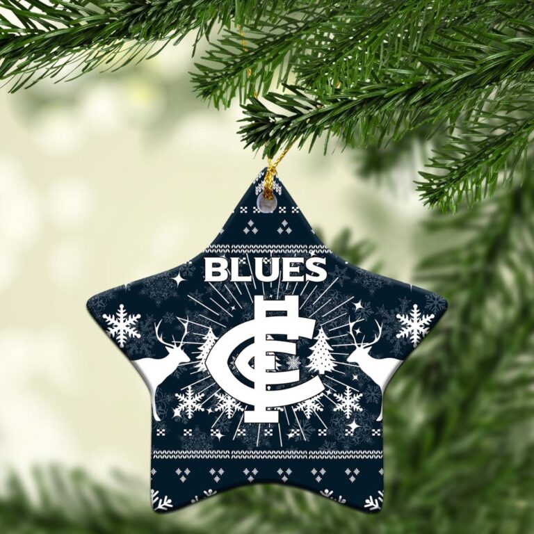 AFL Carlton Blues Christmas Ornament - Christmas Ugly Style