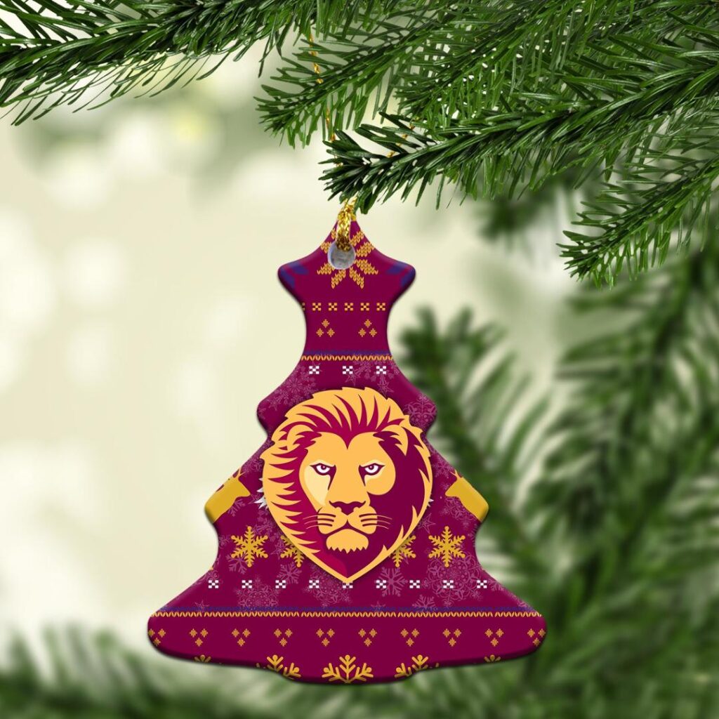 AFL Brisbane Lions Lion Christmas Ornament - Christmas Ugly Style