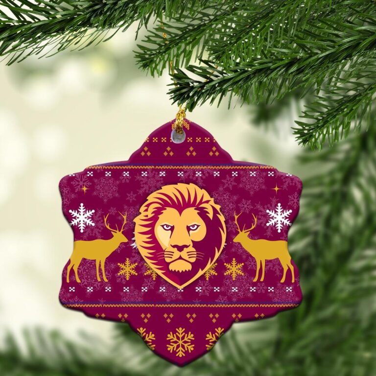AFL Brisbane Lions Lion Christmas Ornament - Christmas Ugly Style