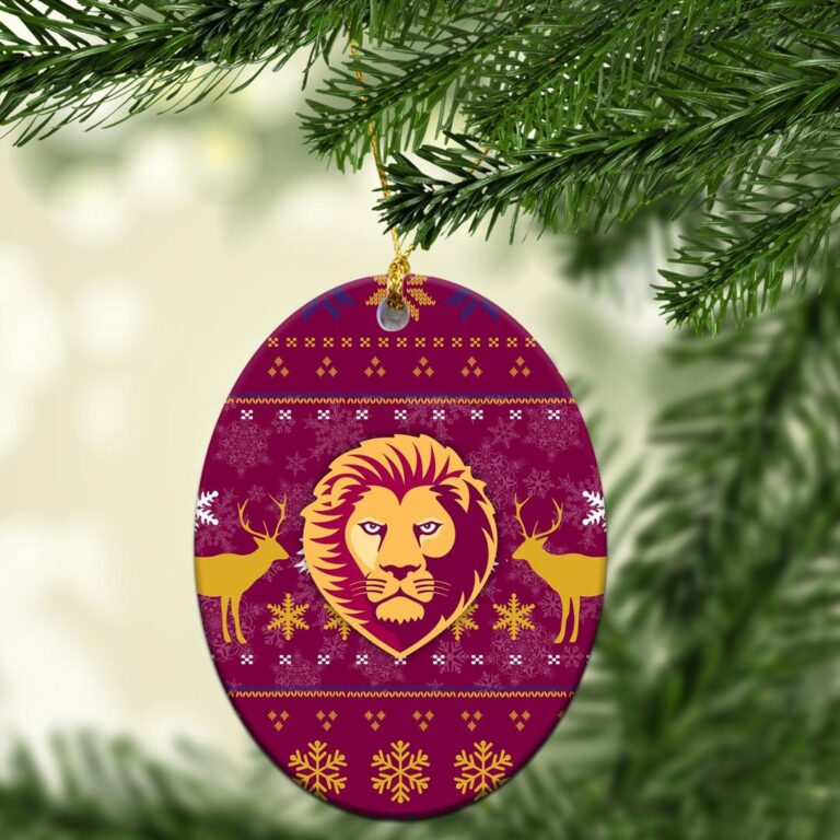 AFL Brisbane Lions Lion Christmas Ornament - Christmas Ugly Style