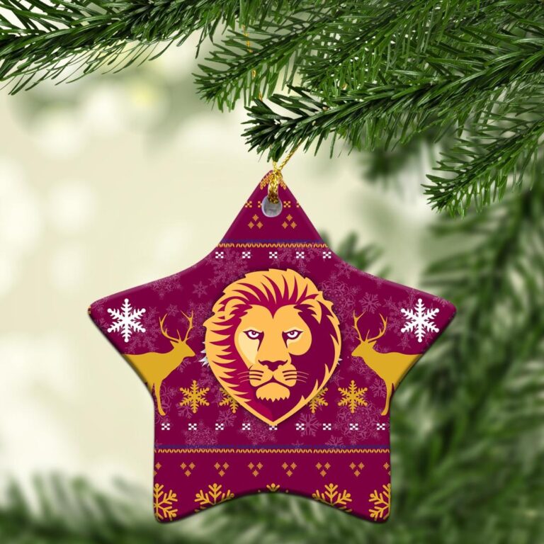 AFL Brisbane Lions Lion Christmas Ornament - Christmas Ugly Style