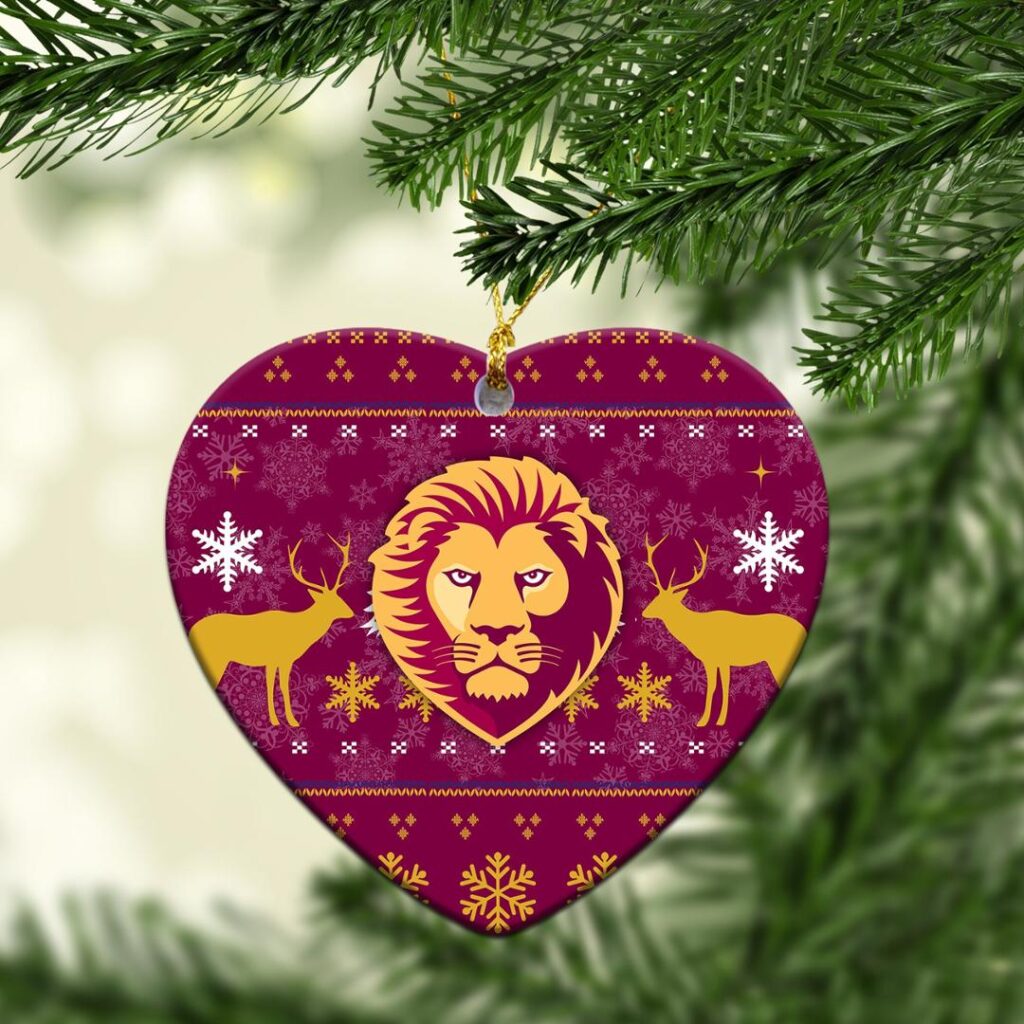 AFL Brisbane Lions Lion Christmas Ornament - Christmas Ugly Style