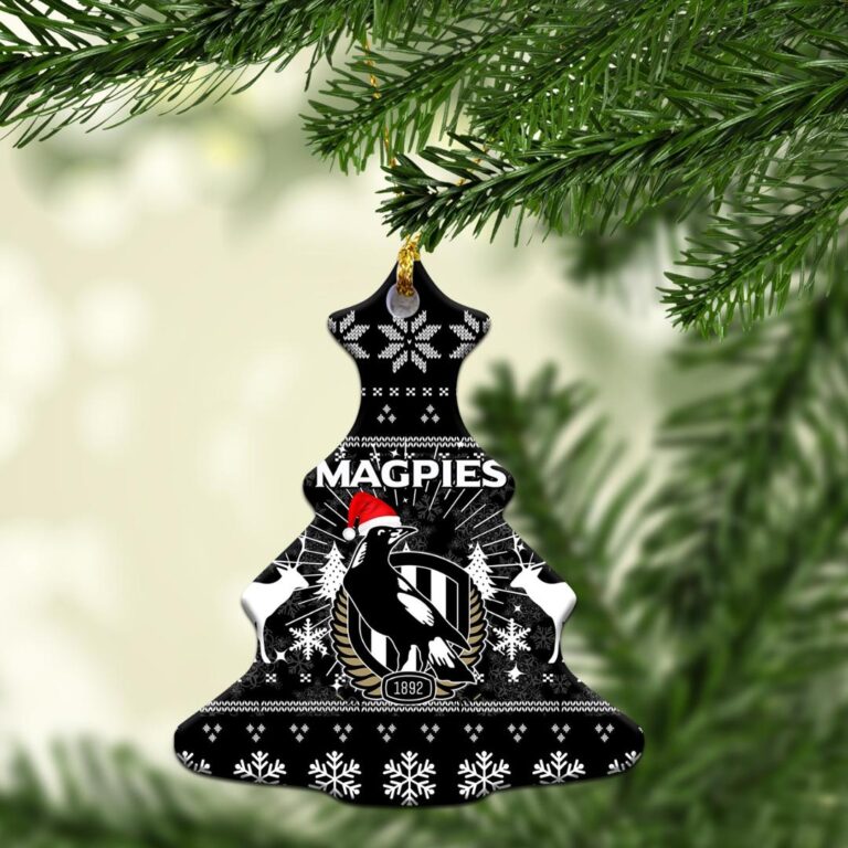 AFL Collingwood Magpies Christmas Ornament - Christmas Ugly Style