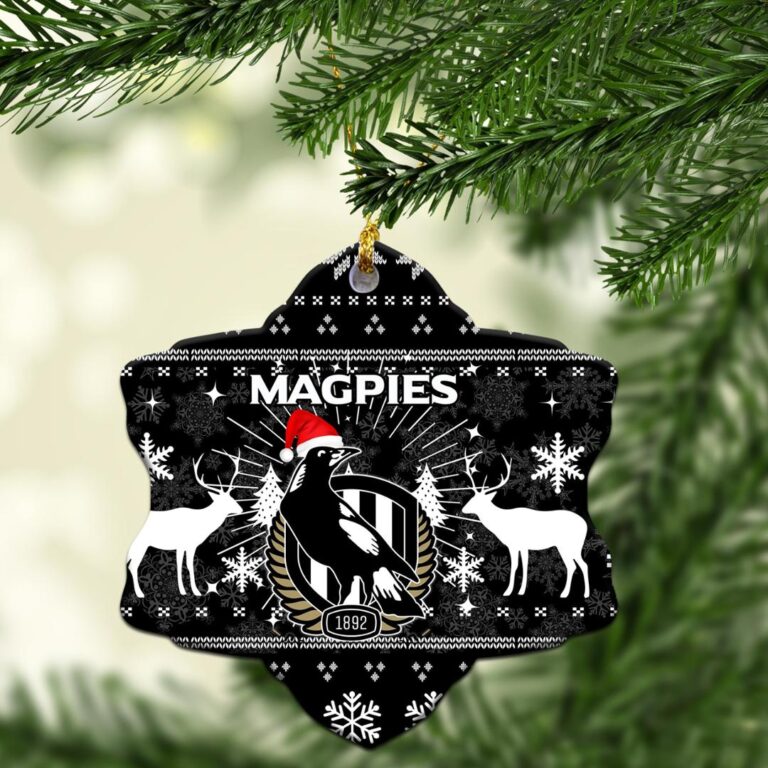 AFL Collingwood Magpies Christmas Ornament - Christmas Ugly Style