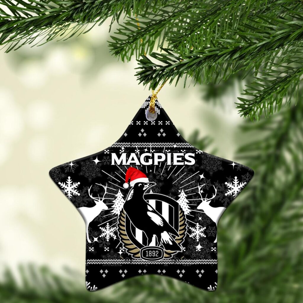 AFL Collingwood Magpies Christmas Ornament - Christmas Ugly Style