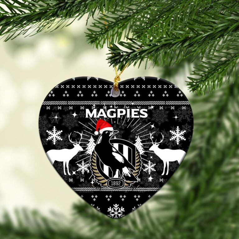 AFL Collingwood Magpies Christmas Ornament - Christmas Ugly Style
