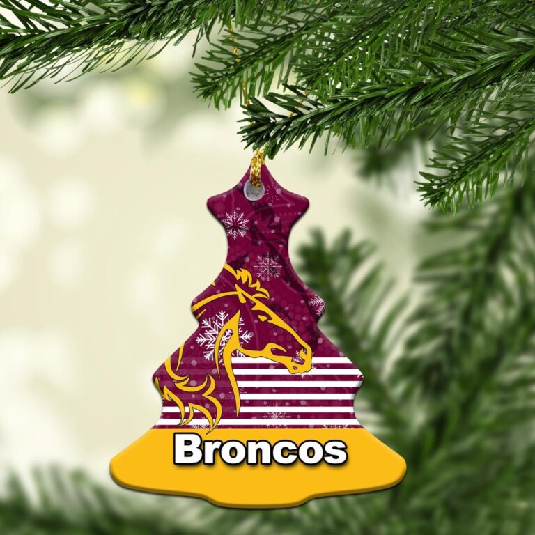 Brisbane Broncos Christmas Ornament Snow