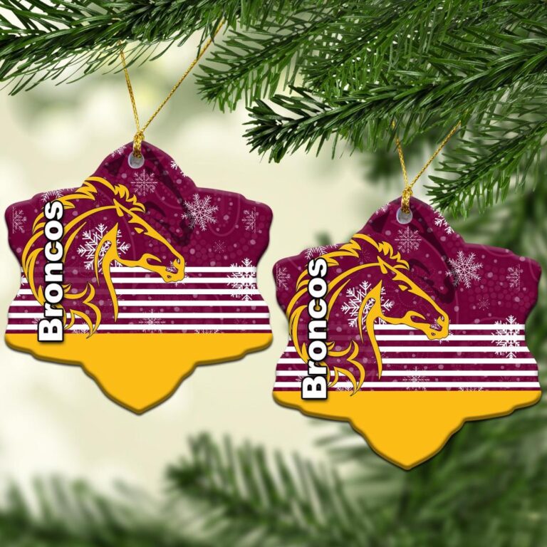 Brisbane Broncos Christmas Ornament Snow