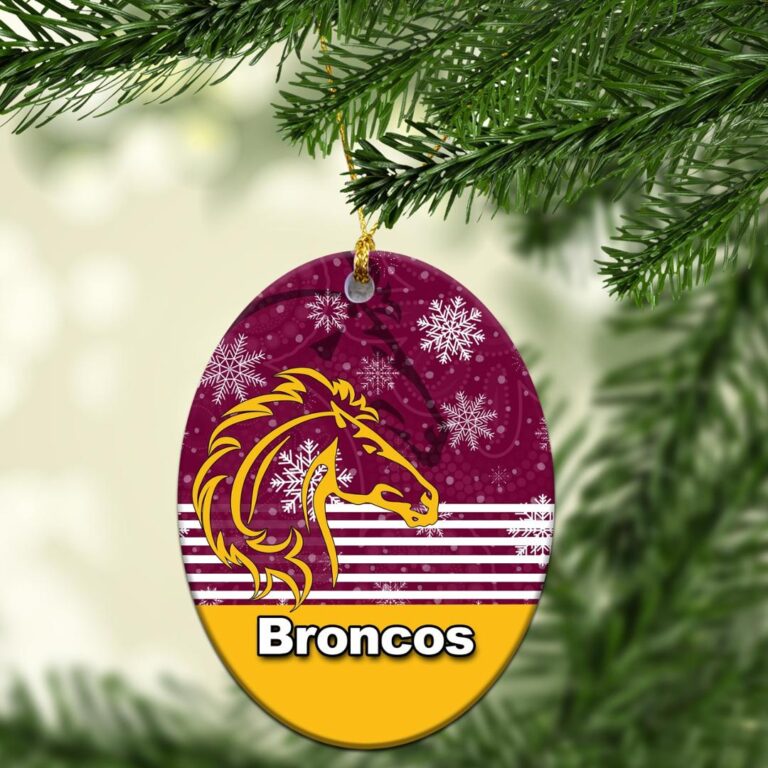 Brisbane Broncos Christmas Ornament Snow