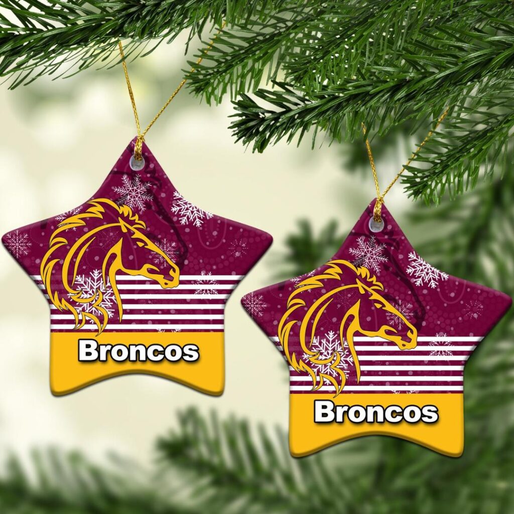Brisbane Broncos Christmas Ornament Snow