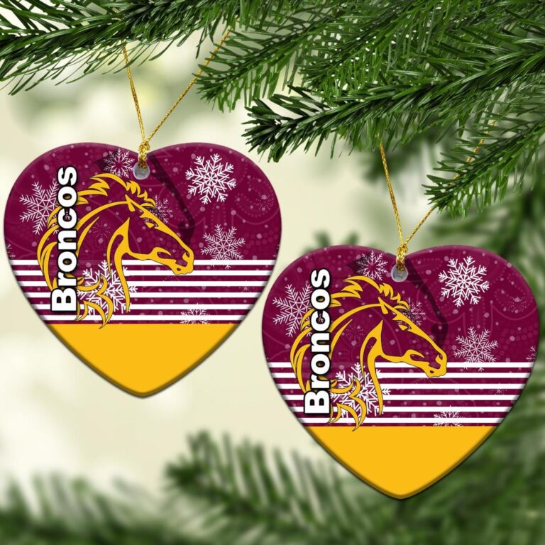 Brisbane Broncos Christmas Ornament Snow