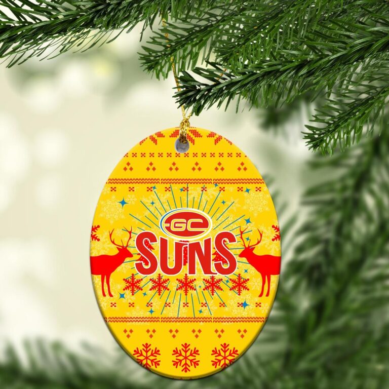 AFL Gold Coast Suns Christmas Ornament - Christmas Ugly Style