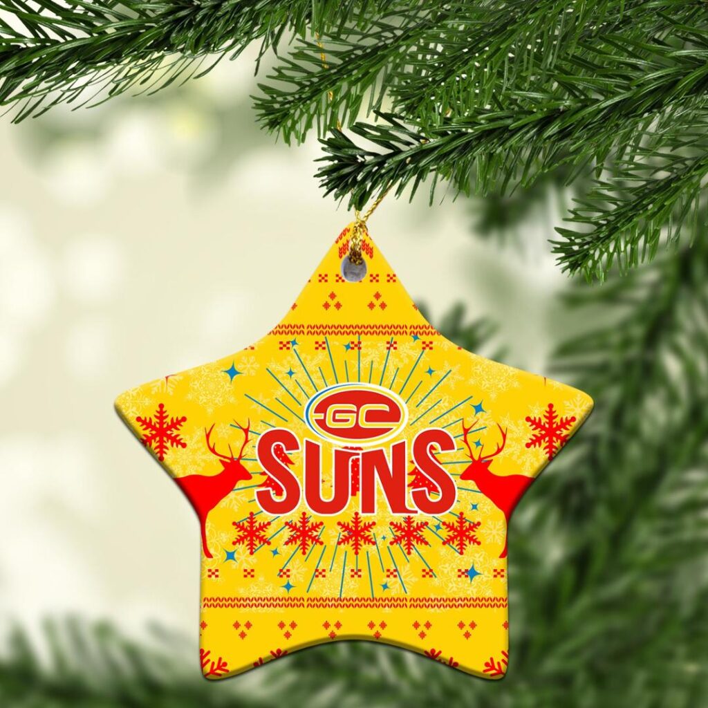 AFL Gold Coast Suns Christmas Ornament - Christmas Ugly Style
