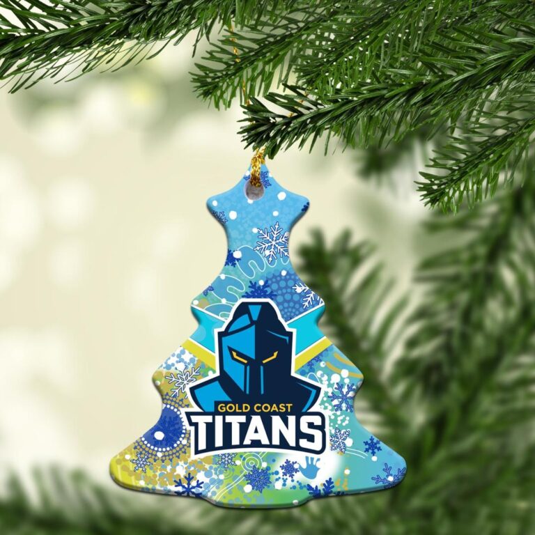 Gold Coast Titans Christmas Ornament Snow