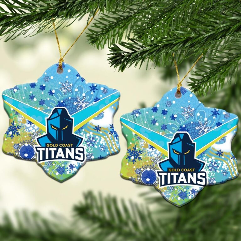Gold Coast Titans Christmas Ornament Snow