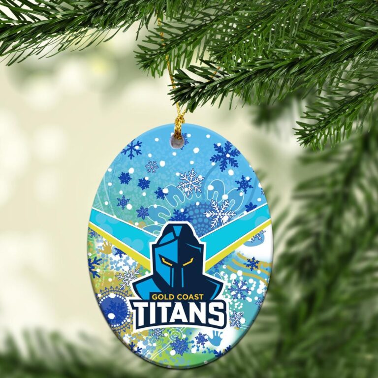 Gold Coast Titans Christmas Ornament Snow