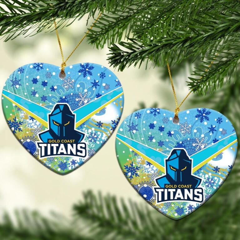 Gold Coast Titans Christmas Ornament Snow