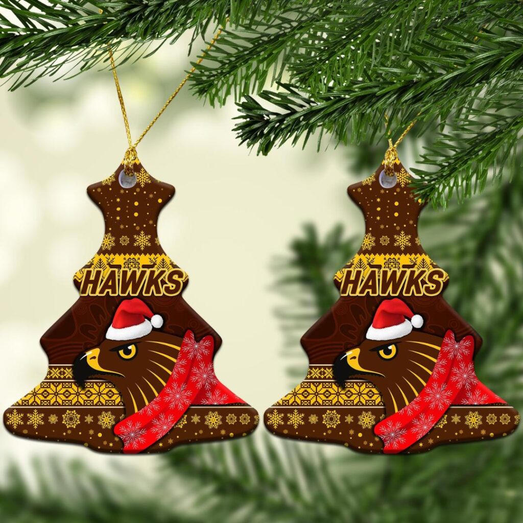 AFL Hawthorn Hawks Christmas Ornament Simple Style