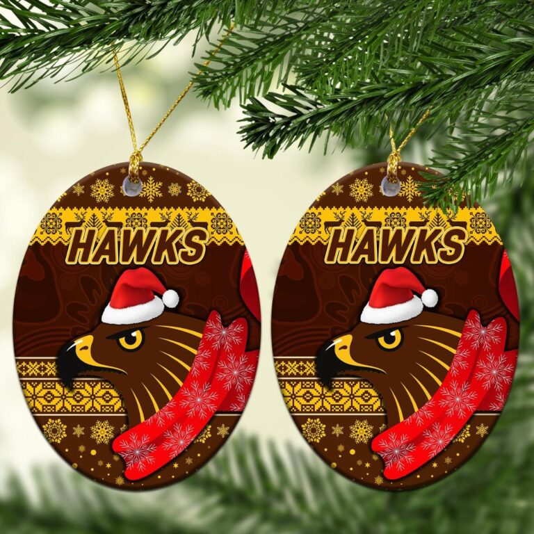AFL Hawthorn Hawks Christmas Ornament Simple Style