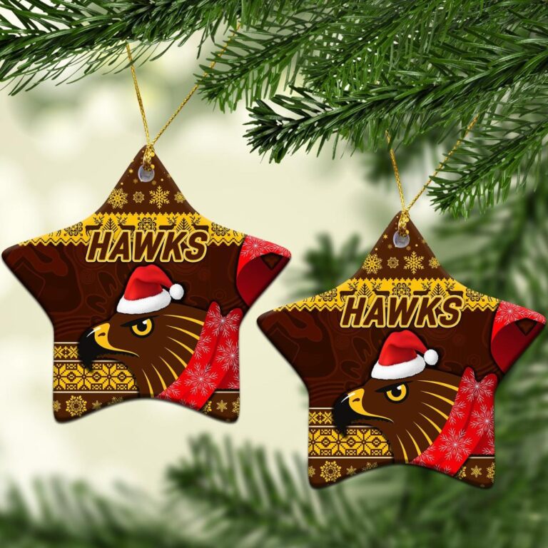 AFL Hawthorn Hawks Christmas Ornament Simple Style