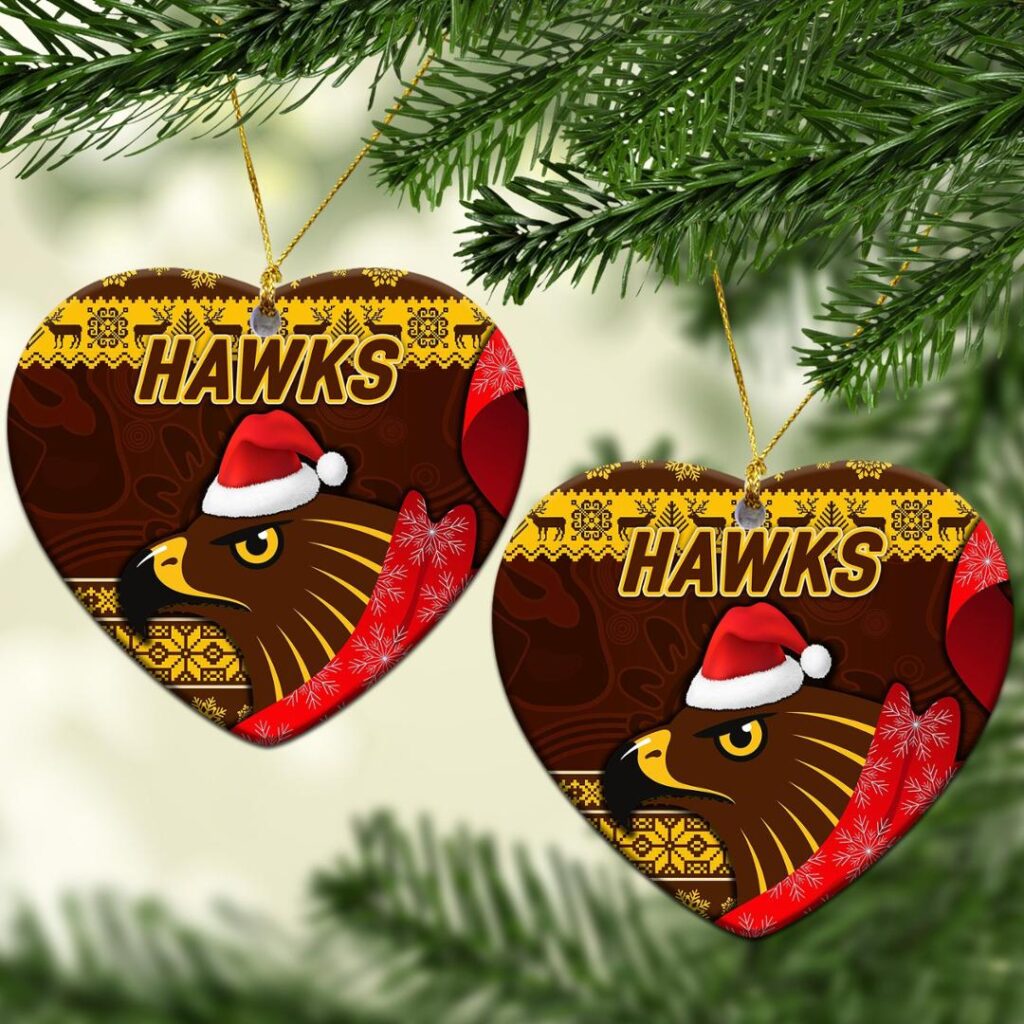 AFL Hawthorn Hawks Christmas Ornament Simple Style