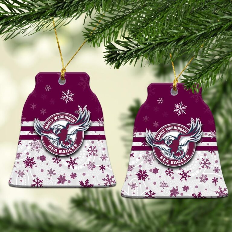 Manly Warringah Sea Eagles Christmas Ornament Snow