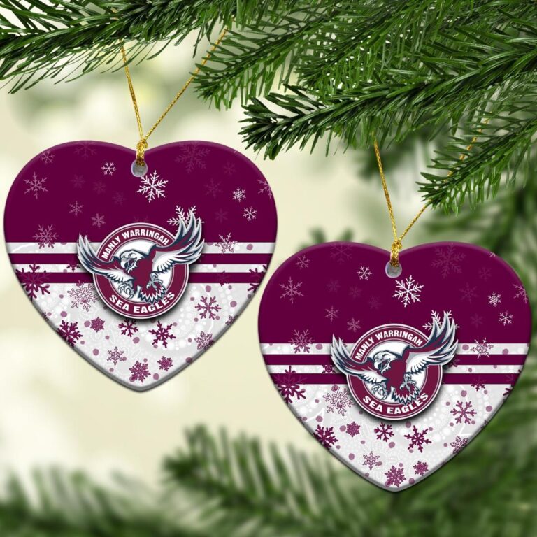 Manly Warringah Sea Eagles Christmas Ornament Snow