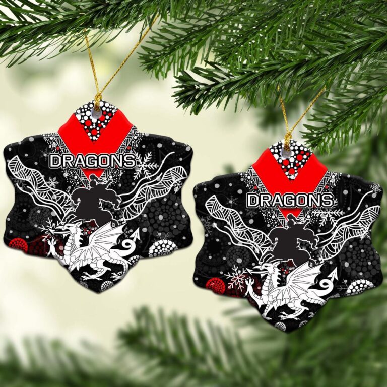 St. George Illawarra Dragons Christmas Ornament Snow