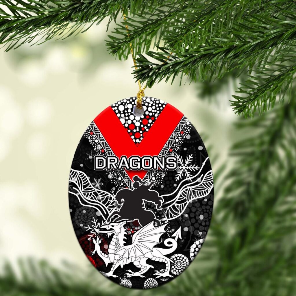 St. George Illawarra Dragons Christmas Ornament Snow