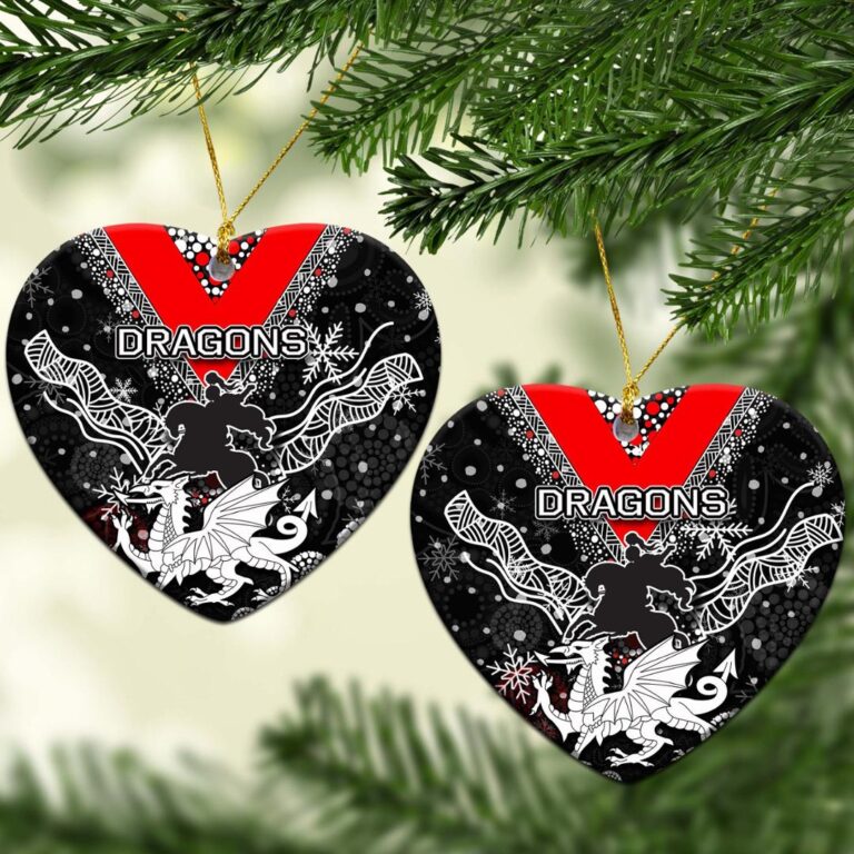 St. George Illawarra Dragons Christmas Ornament Snow