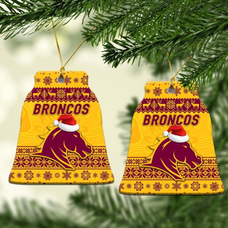 Brisbane Broncos Christmas Ornament Simple Style - Gold