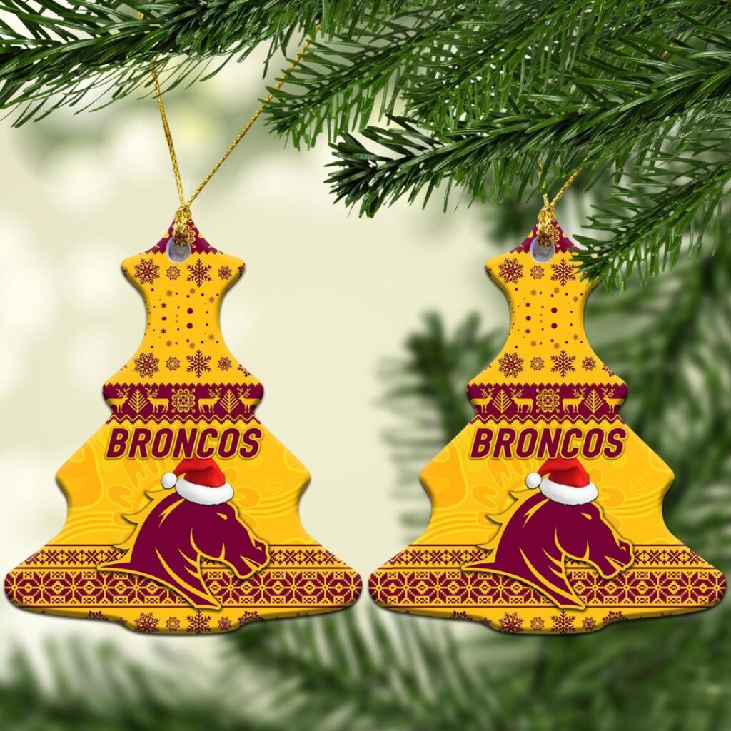 Brisbane Broncos Christmas Ornament Simple Style - Gold