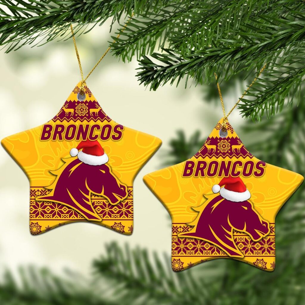 Brisbane Broncos Christmas Ornament Simple Style - Gold
