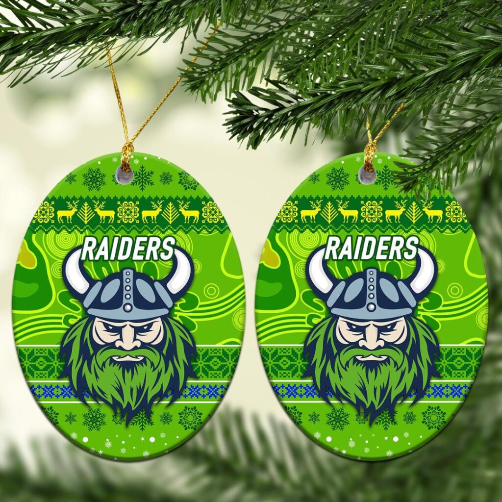Canberra Raiders Christmas Ornament Simple Style - Green