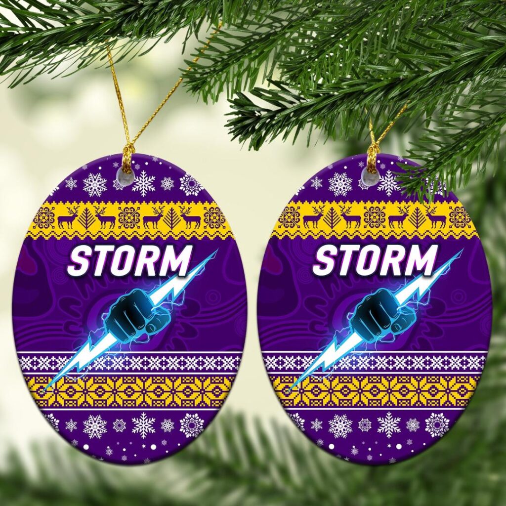Melbourne Storm Christmas Ornament Simple Style - Purple