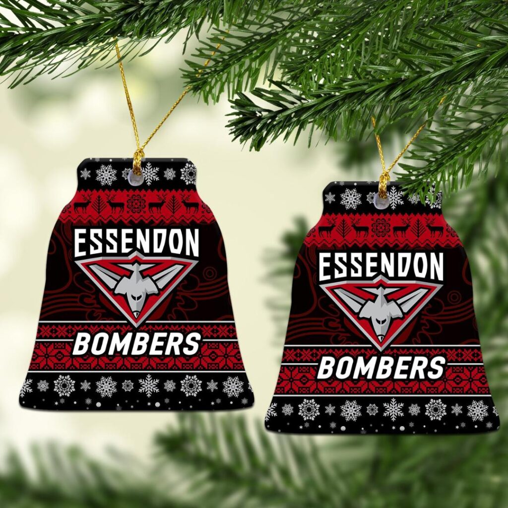 AFL Essendon Bombers Christmas Ornament Simple Style - Black