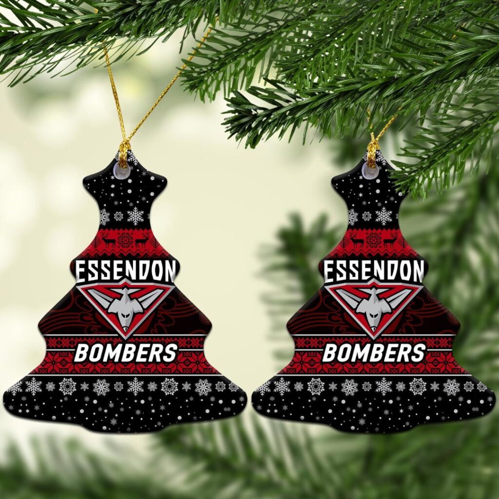 AFL Essendon Bombers Christmas Ornament Simple Style - Black