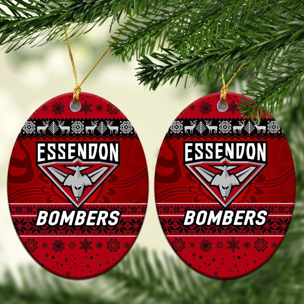 AFL Essendon Bombers Christmas Ornament Simple Style - Red