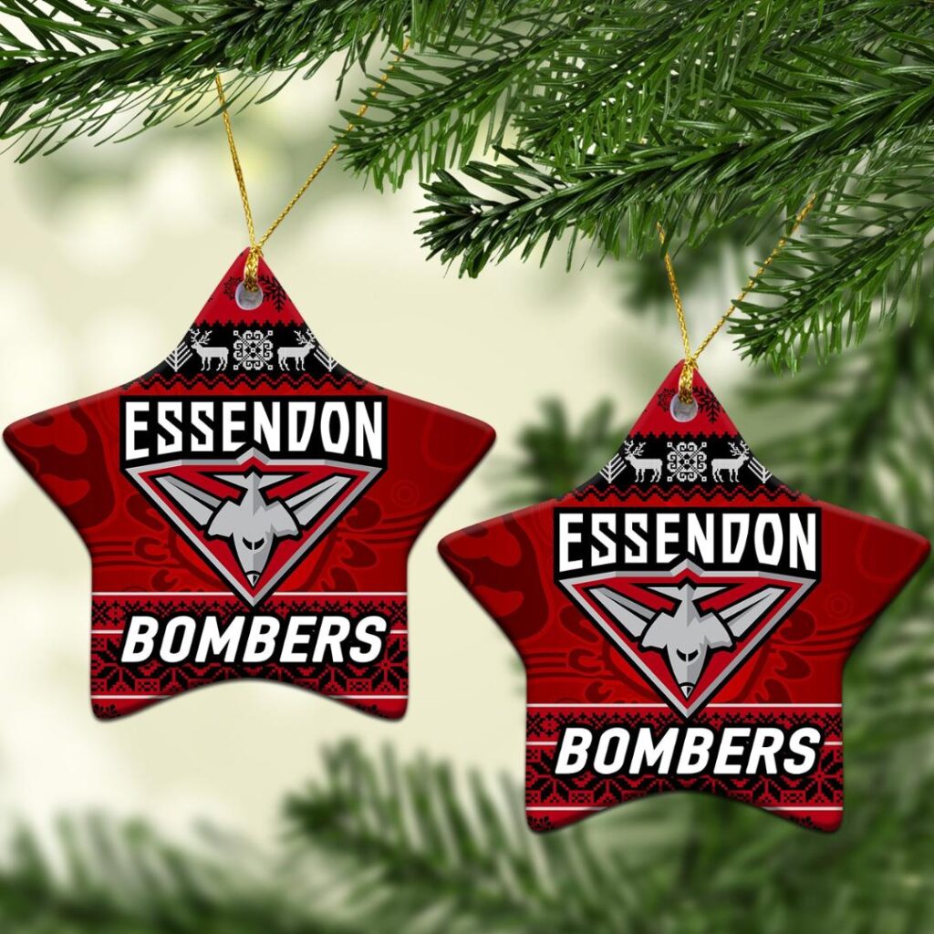 AFL Essendon Bombers Christmas Ornament Simple Style - Red