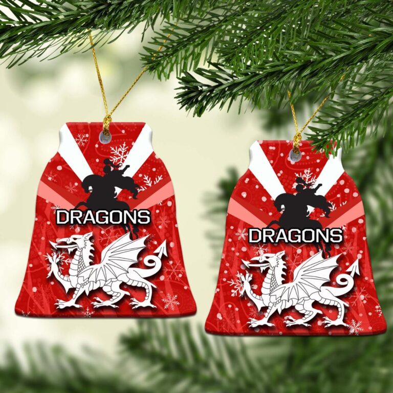 St. George Illawarra Dragons Christmas Ornament Snow Red