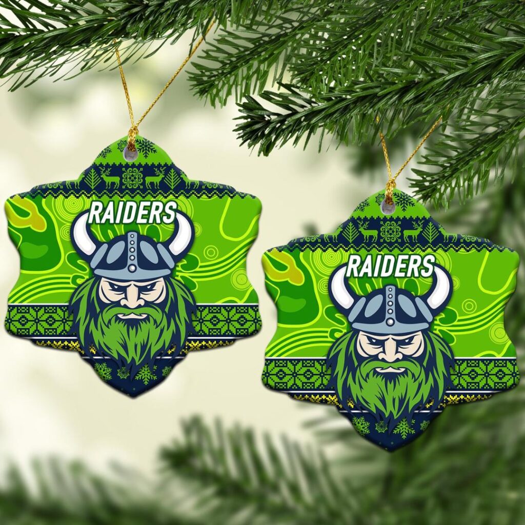 Canberra Raiders Christmas Ornament Simple Style - Navy Green