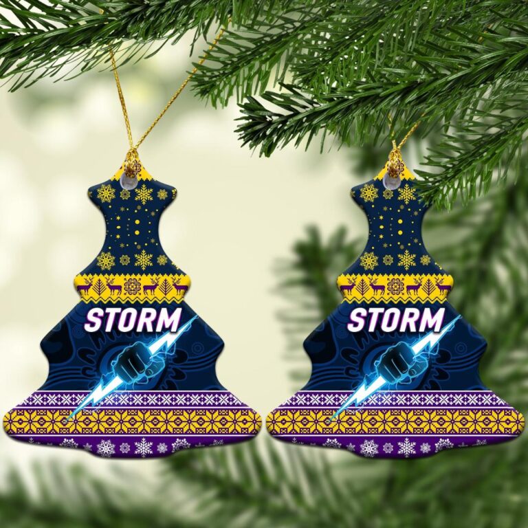 Melbourne Storm Christmas Ornament Simple Style - Navy Purple