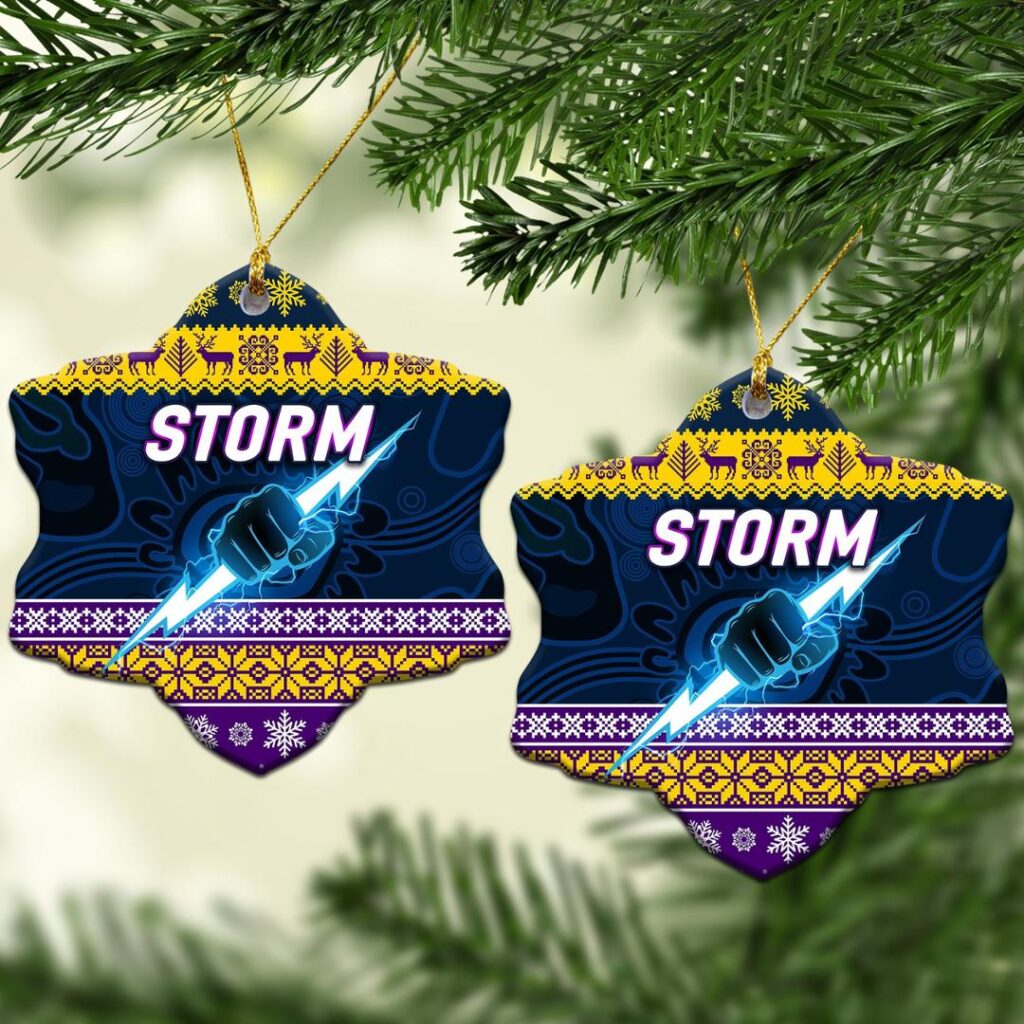 Melbourne Storm Christmas Ornament Simple Style - Navy Purple