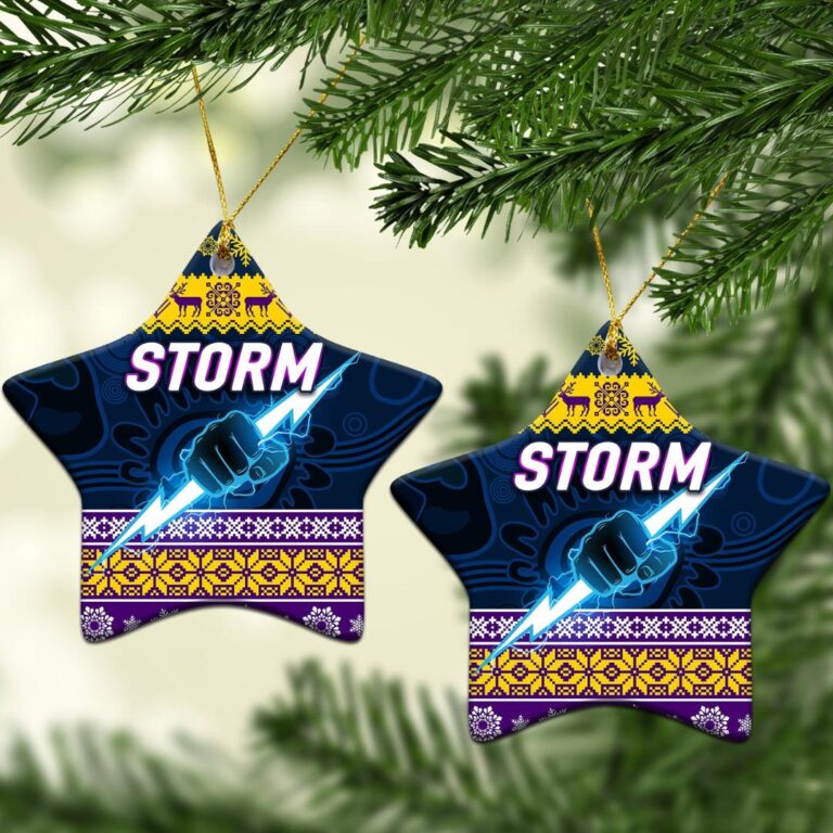 Melbourne Storm Christmas Ornament Simple Style - Navy Purple