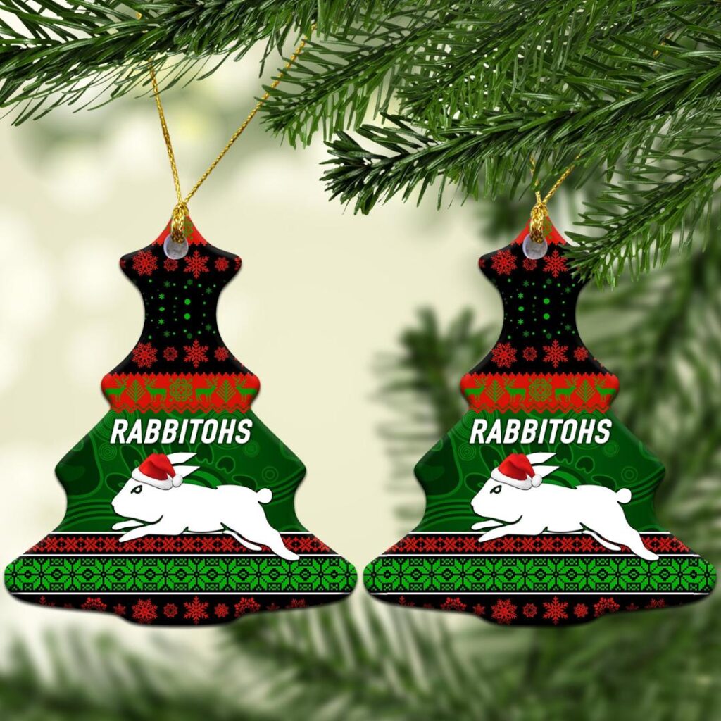South Sydney Rabbitohs Christmas Ornament Simple Style - Black