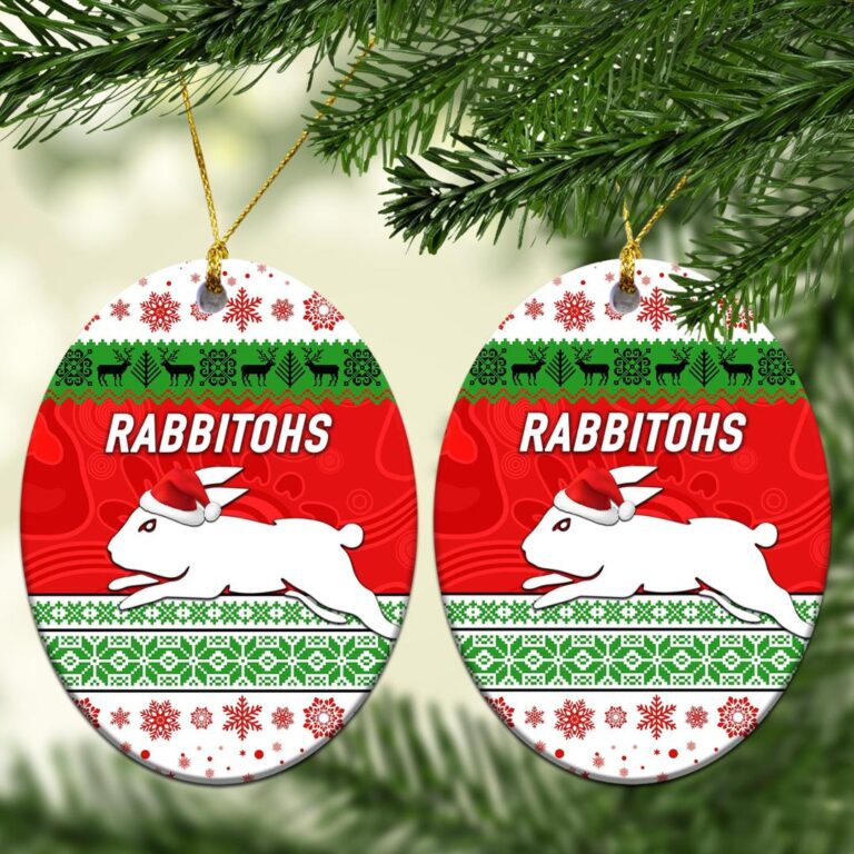 South Sydney Rabbitohs Christmas Ornament Simple Style - White