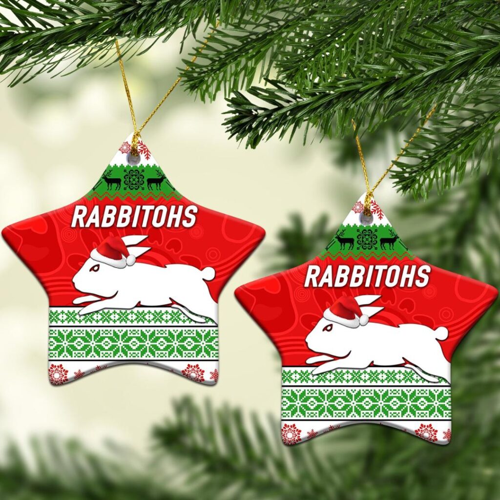 South Sydney Rabbitohs Christmas Ornament Simple Style - White