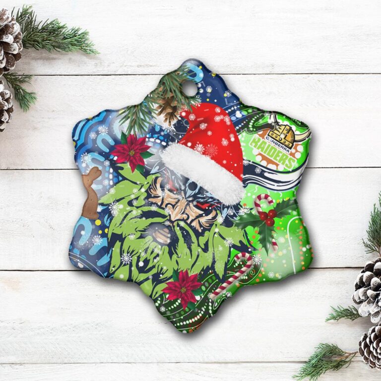 NRL Canberra Raiders The Rugby Christmas Ceramic Ornament - Viking Power